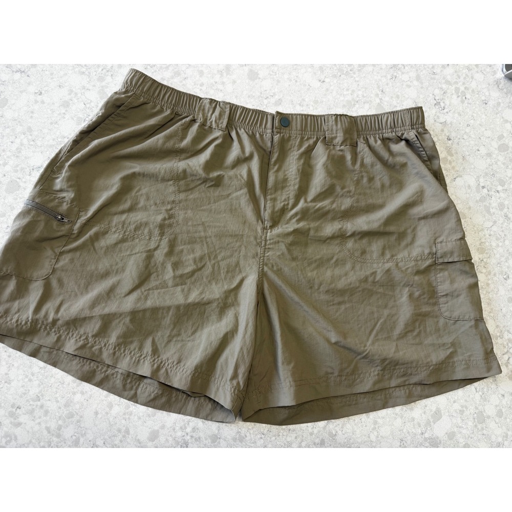 Columbia Mens 2X Cargo Shorts Olive Green Nylon Hiking Fishing AW4572 6in Inseam